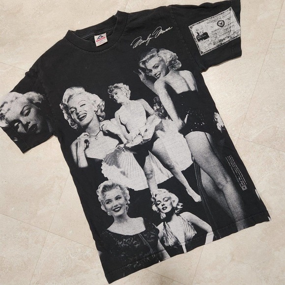 AAA Other - VTG 90s Marilyn Monroe Mens S Small AOP All Over Print The Estate Tee T Shirt
